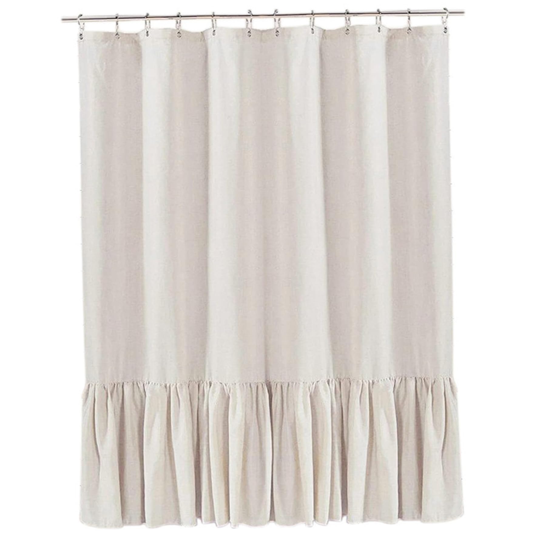 Rideau de douche en lin vintage beige de qualité supérieure 183x183 cm