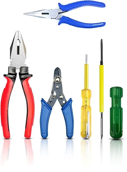 Heavy Duty Grip Plier With Nose Plier Wire Cutter Tester Screwdriver, Plier Set