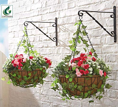COIR GARDEN Coir Hanging Baskets - 12 INCH - Pack of 5 - Balcony Garden Decoration for Indoor and Outdoor