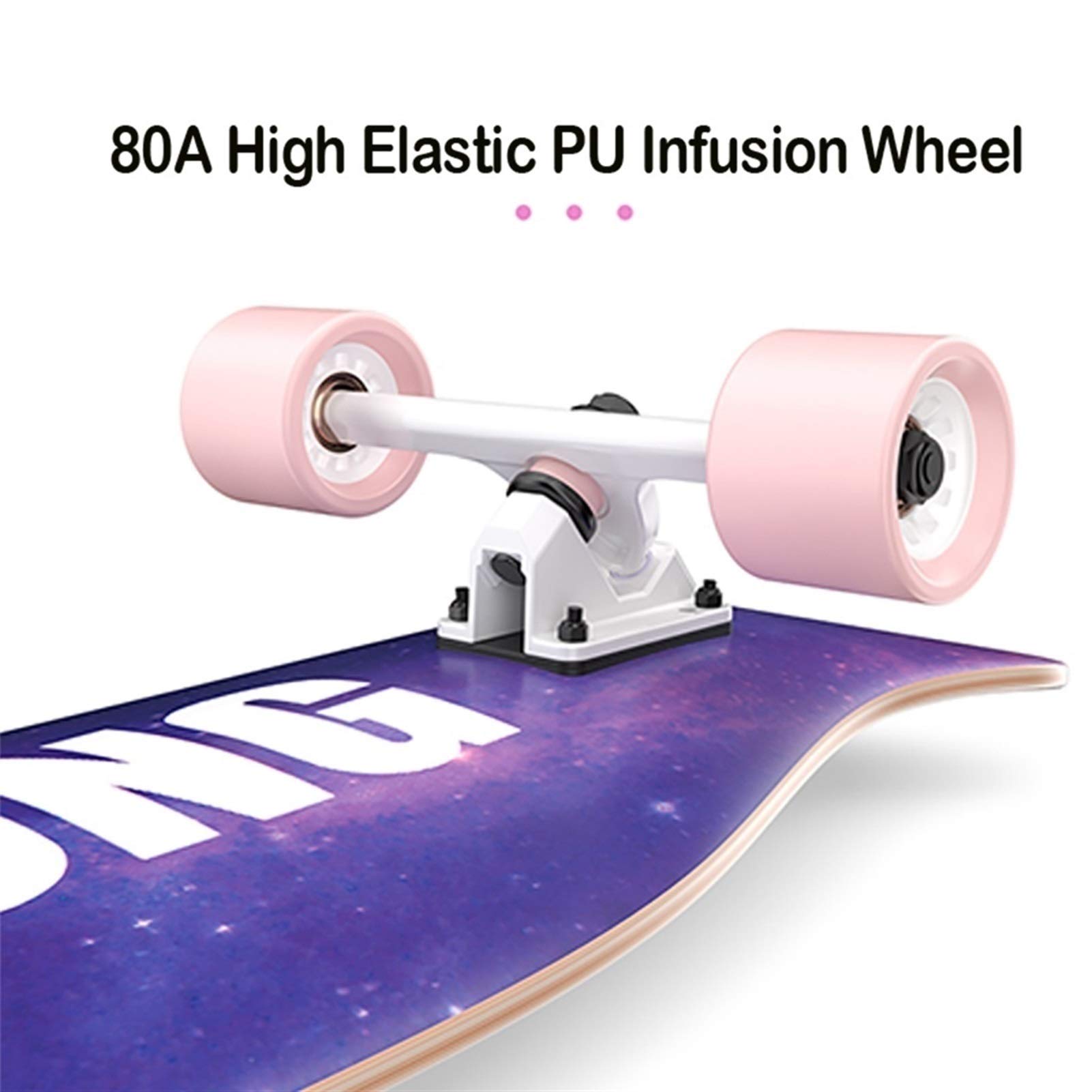 Skateboard pour croisière, Freestyle, Descente, Danse, Longboard Haut de Gamme, 42 Pouces de Long, Skateboard pour Filles et garçons, Skateboard Cruiser pour Adolescents, Adult