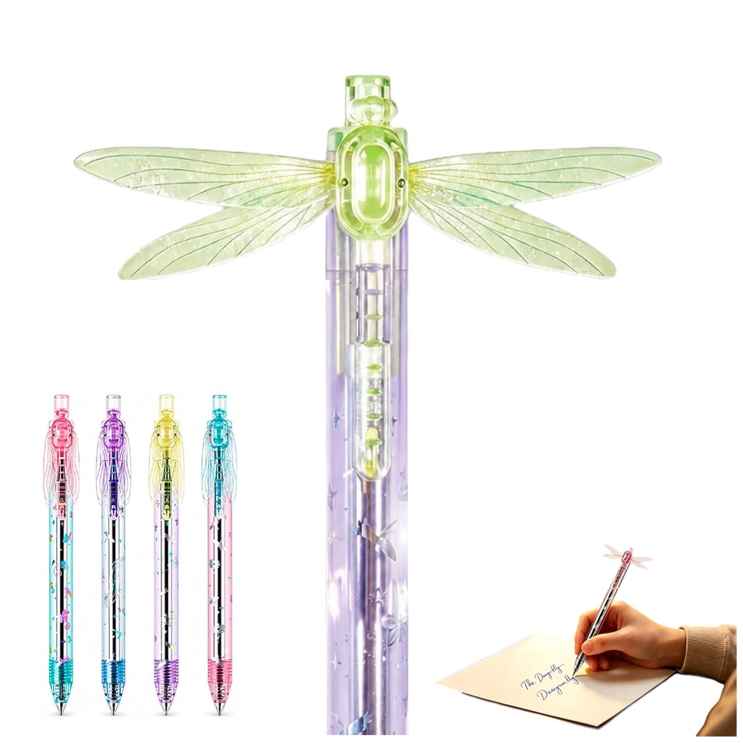 Gleaming Wings Dragonfly Pen, 0.5mm Dragonfly Pen with Moving Wings (#D)