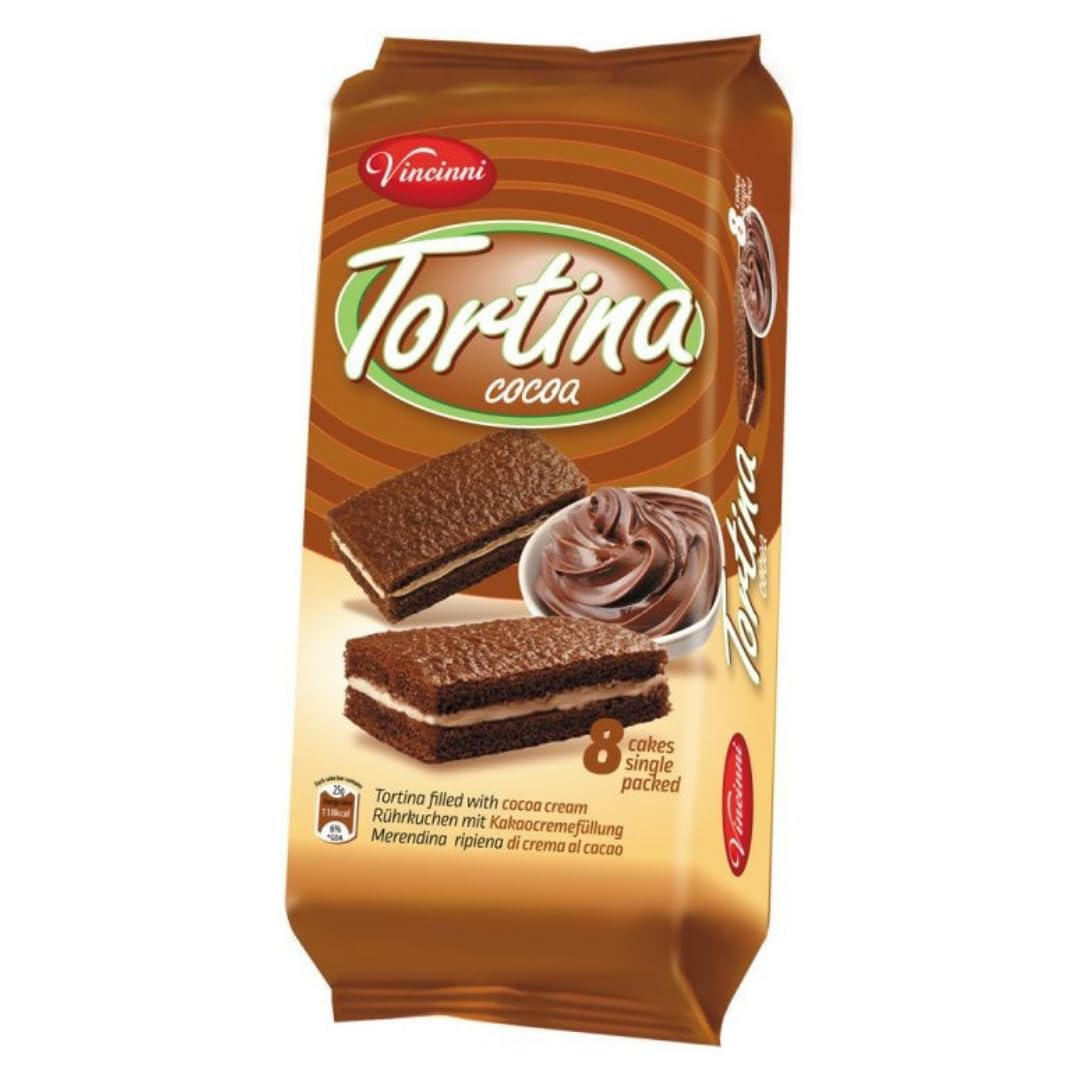 Vincinni Tortina Kakao 200g x 14 Stück einzeln verpackt Milchkuchen