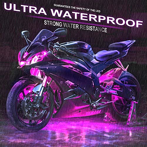 Chipcolor 12 Pcs Motorcycle Led Light Kit, App Control Rgb Motorcycle Led Lights 16 Million Color Dual Remote Brake Light Music Mode Ip65 Waterproof Motorcycle Lights With Power Switch #TOP4