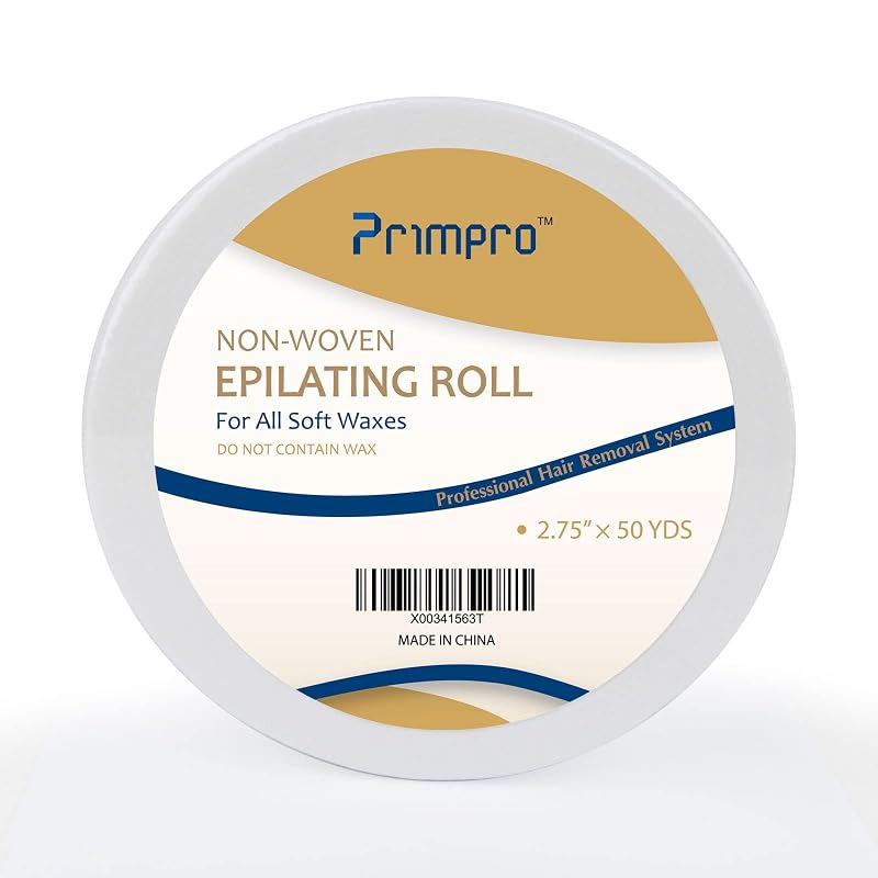 Rolo de tiras não tecidas para depilação corporal e facial Primpro, 7,0 cm x 45,72 m