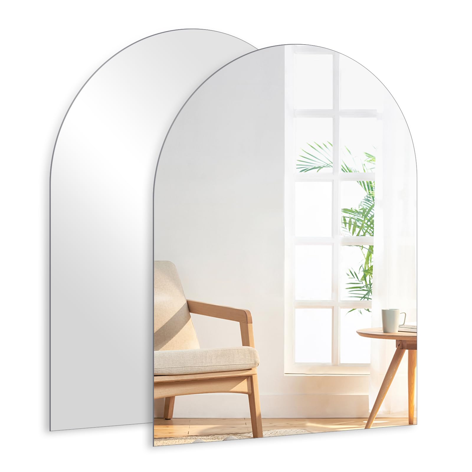 Specchio Da Bagno Ad Arco 32x40 Pollici – Senza Cornice E Smussato, Vetro Temperato – Elegante Per Parete