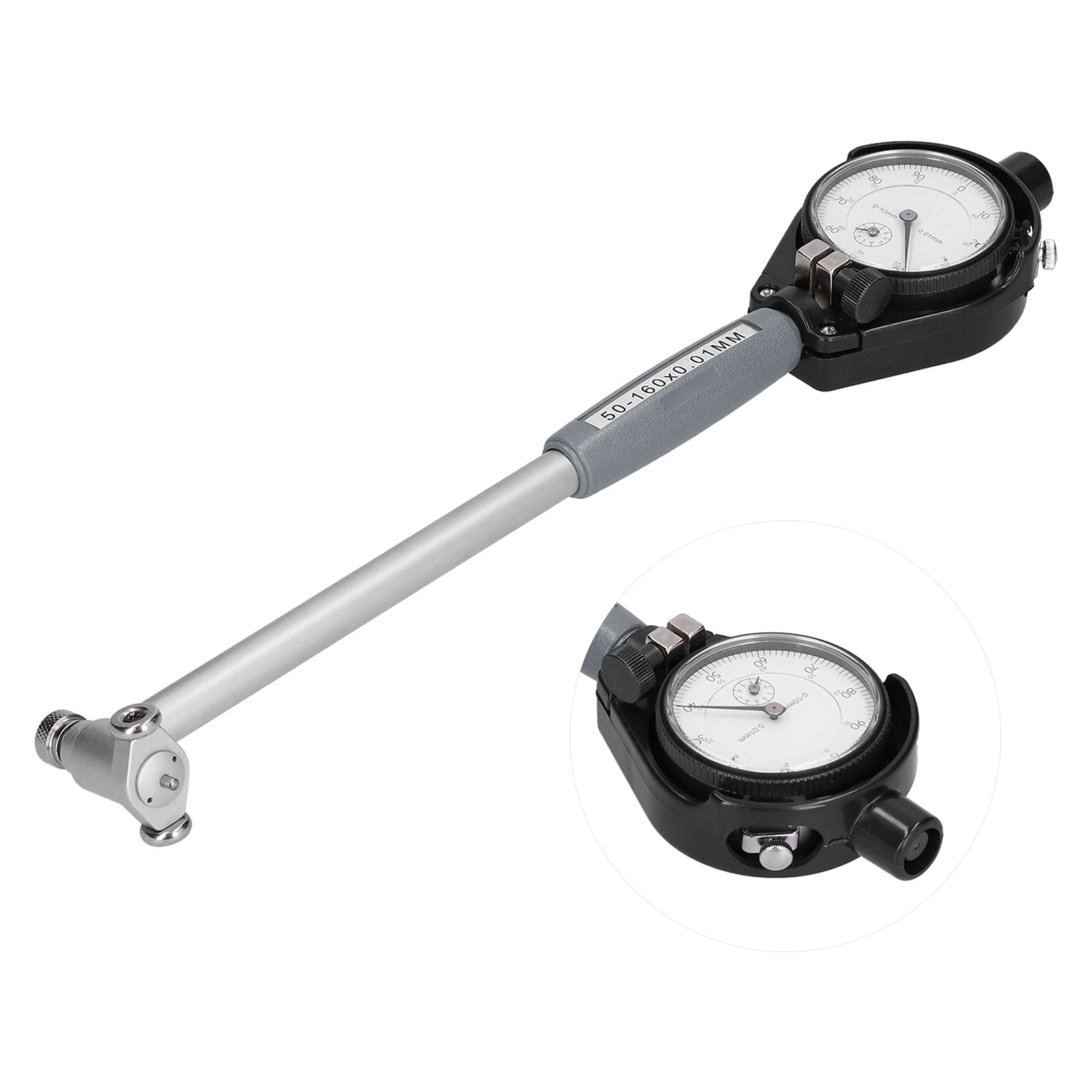 ViaGasaFamido Set di Comparatori in Lega di Alluminio Calibro del Cilindro Precisione 0,01 Mm Gamma 50-160 Mm Profondità 150 per la Misurazione del Foro nell'ispezione Motori in Officina Meccanica