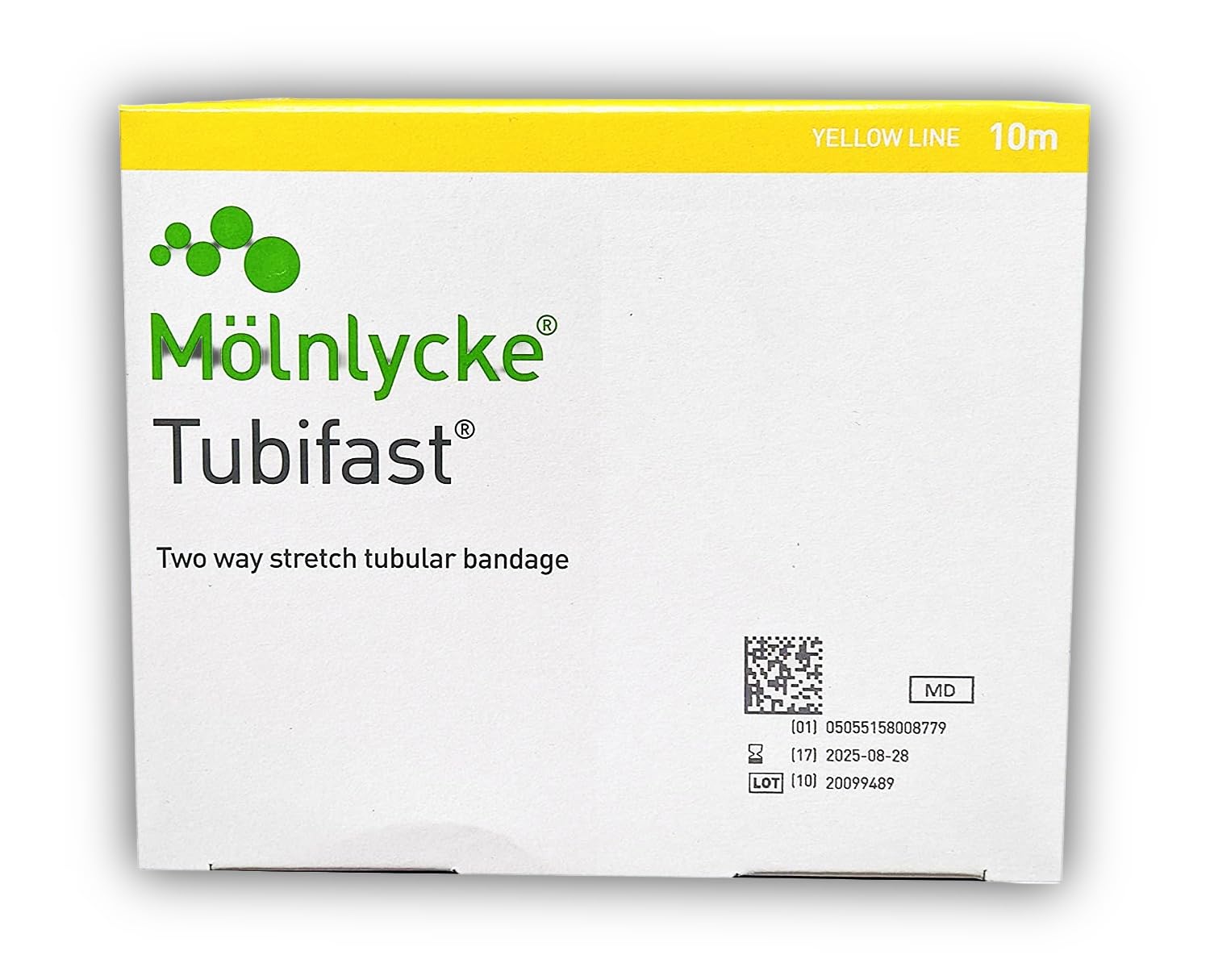 Amazon.com: Molnlycke Tubifast Yellow Line with 2-Way Stretch 10.75cm x 10m  1/bx 2440 : Industrial & Scientific