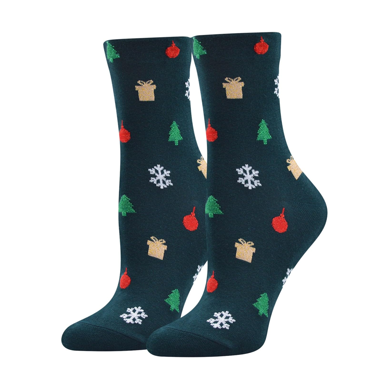 Calcetines de Navidad para mujer, acogedores calcetines de dibujos animados para el hogar, calcetines de Navidad, árbol de Navidad, copo de nieve, calcetines gráficos para mujer, calcetines de dibujos