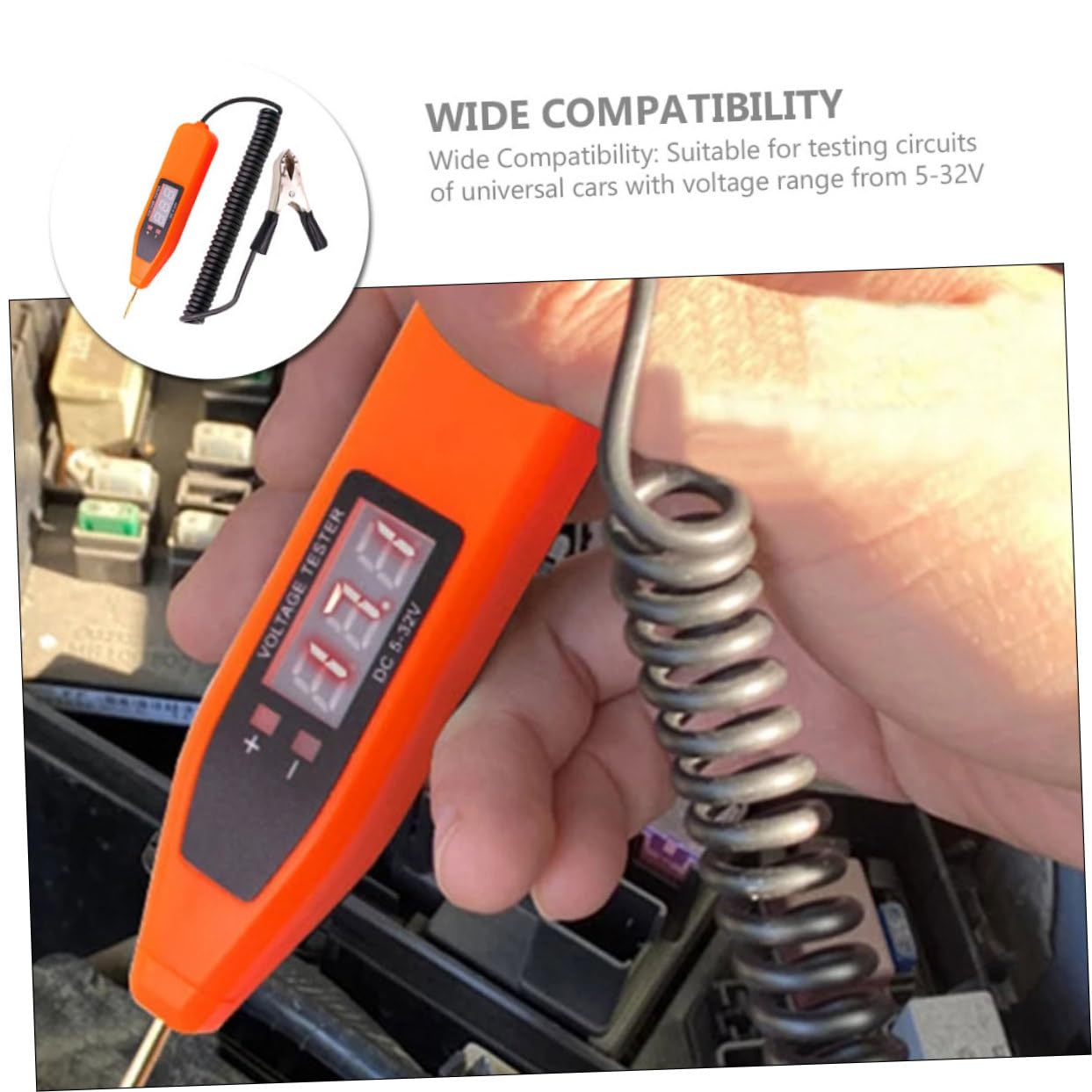 Zerodeko 4 Pièces Stylo de test de tension stylo testeur de tension de voiture numérique fusible voiture outil de testeur de fusibles de voitures testeur électrique automatique électronique