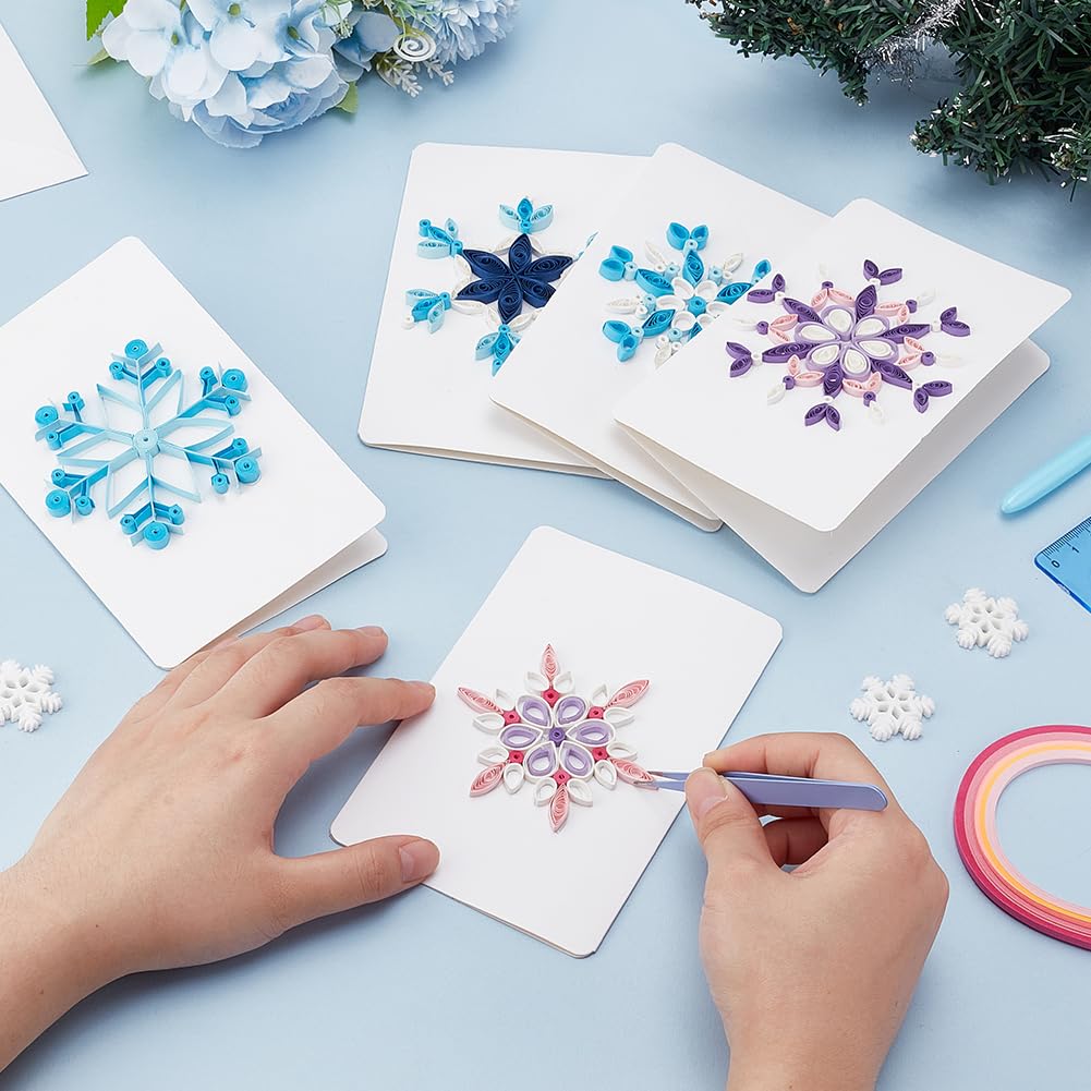 WEBEEDY DIY Weihnachts-Quilling-Karten-Set – 20 Karten, 5 Stile, Inkl. Werkzeuge & Anleitung