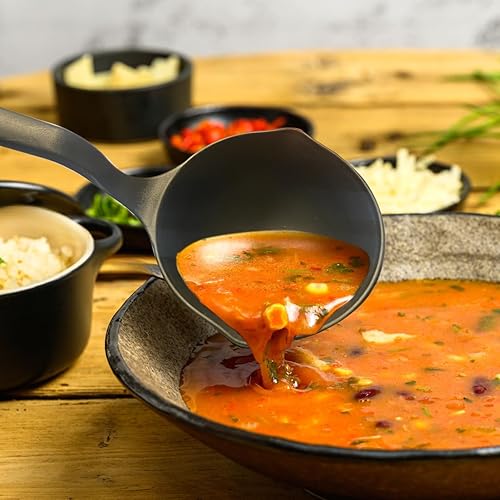 Miniatura 7 de Juego de utensilios de nailon de 4 piezas, 11 pulgadas cada uno, resistente al calor, antiadherente, incluye cuchara ranurada, espátula, cucharón