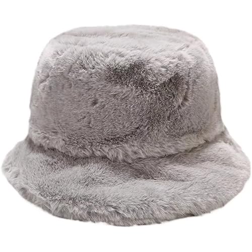 Ailansnug Women Winter Bucket Hat Warm Sherpa Fleece Hats Faux Fur Fisherman Cap