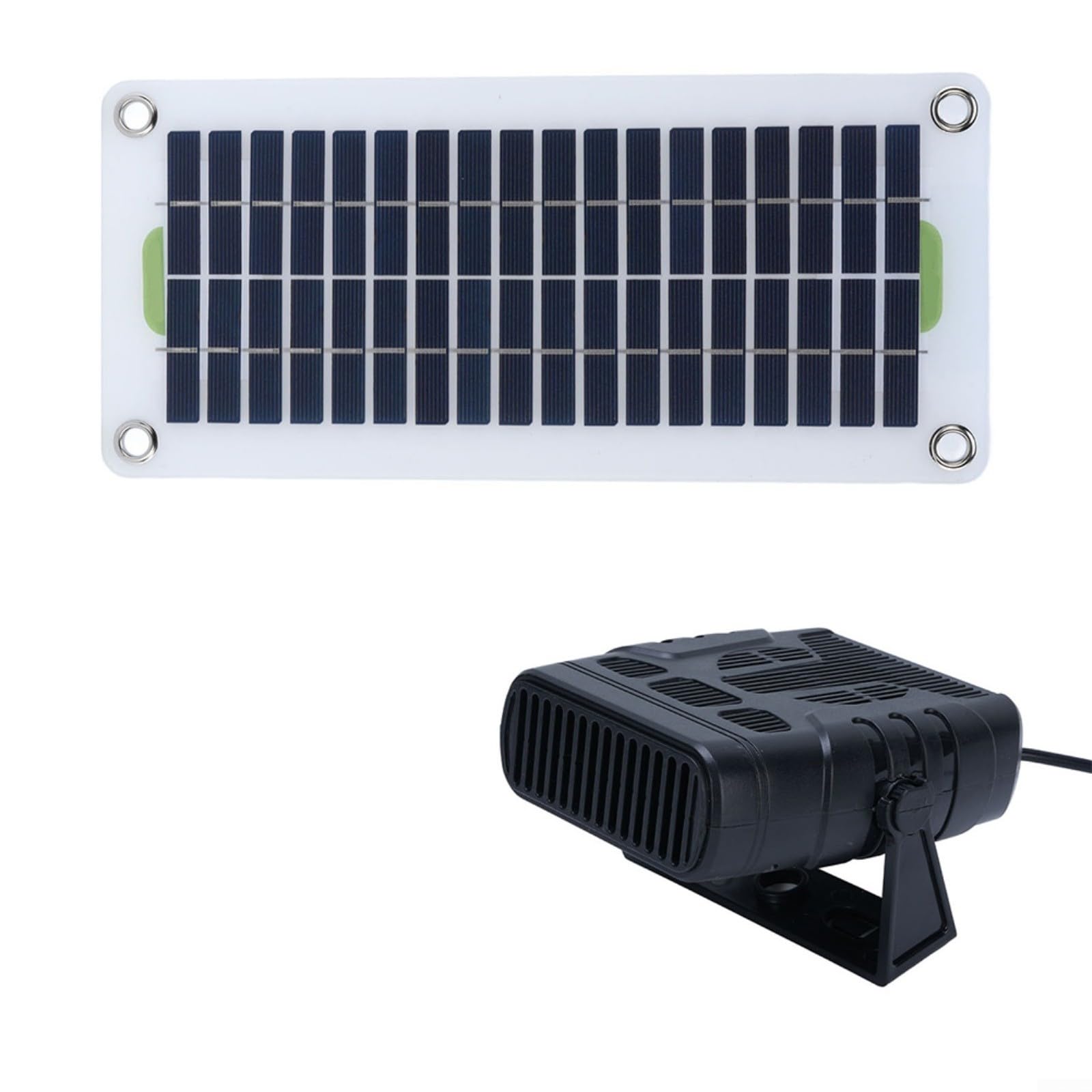 Termoventilatore solare portatile 30W 12V con pannello in silicio cristallino per auto e campeggio, ventilatore ad aria calda compatto per esterni