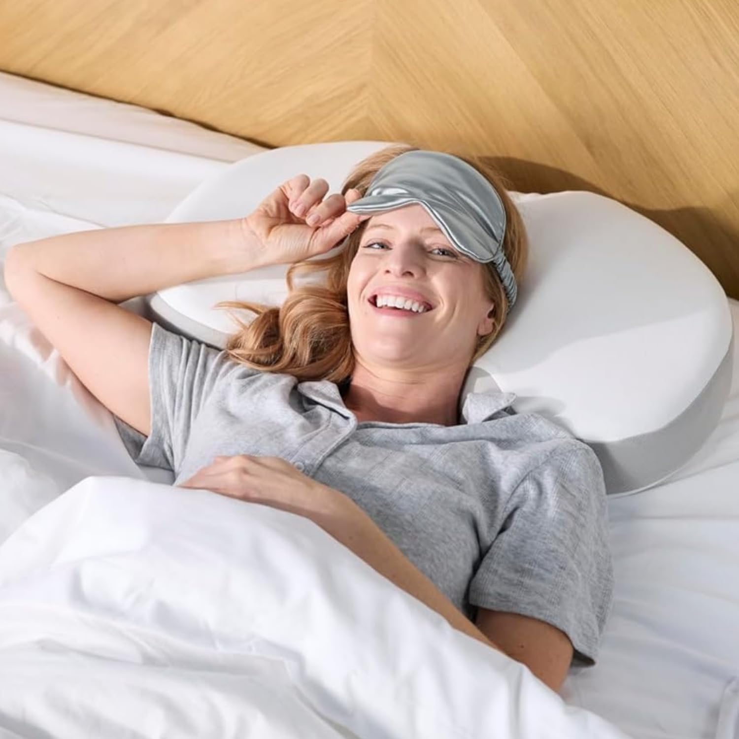 MedCline Multi-Position Pillow for Neck Pain Relief, Cervical Neck Pillow for Side & Back Sleepers, Supports Spinal Alignment, Cooling Layer Memory Foam, Ergonomic Design, Travel Friendly 23” x 17”