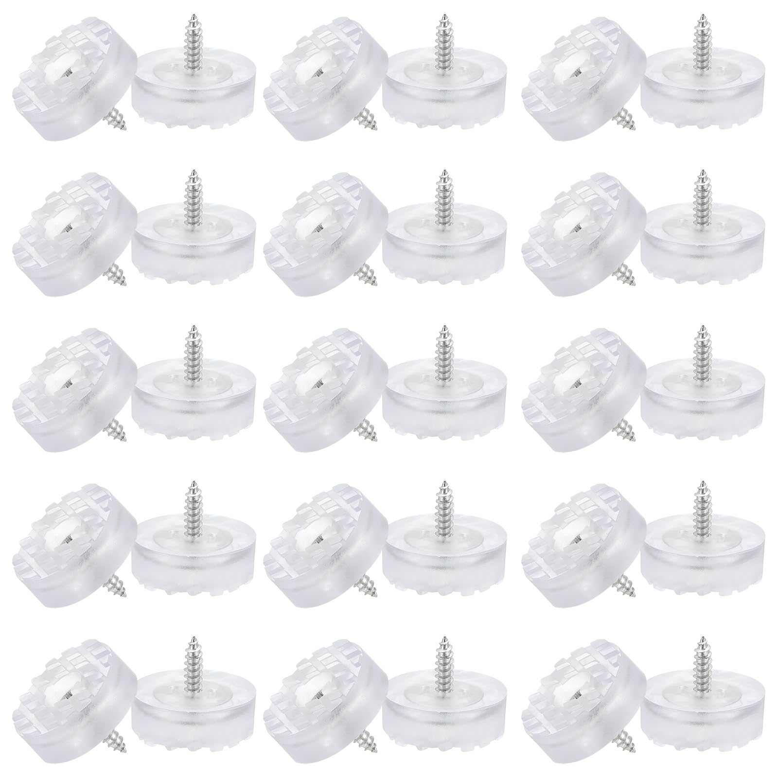 PATIKIL 24mm Screw-On Rubber Feet for Furniture 32 Pcs Non Slip Furniture Pads Chair Glides Table Leg Protectors for Hardwood Floor Cutting Board Electronics Clear