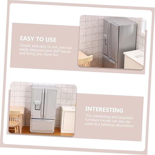 Miniatura 2 de ERINGOGO Modelo de refrigerador Baby Doll Toy Mini Retro Nevera Juguetes de madera Mini Nevera Vintage Juguetes Minifridge Mini refrigerador Mini
