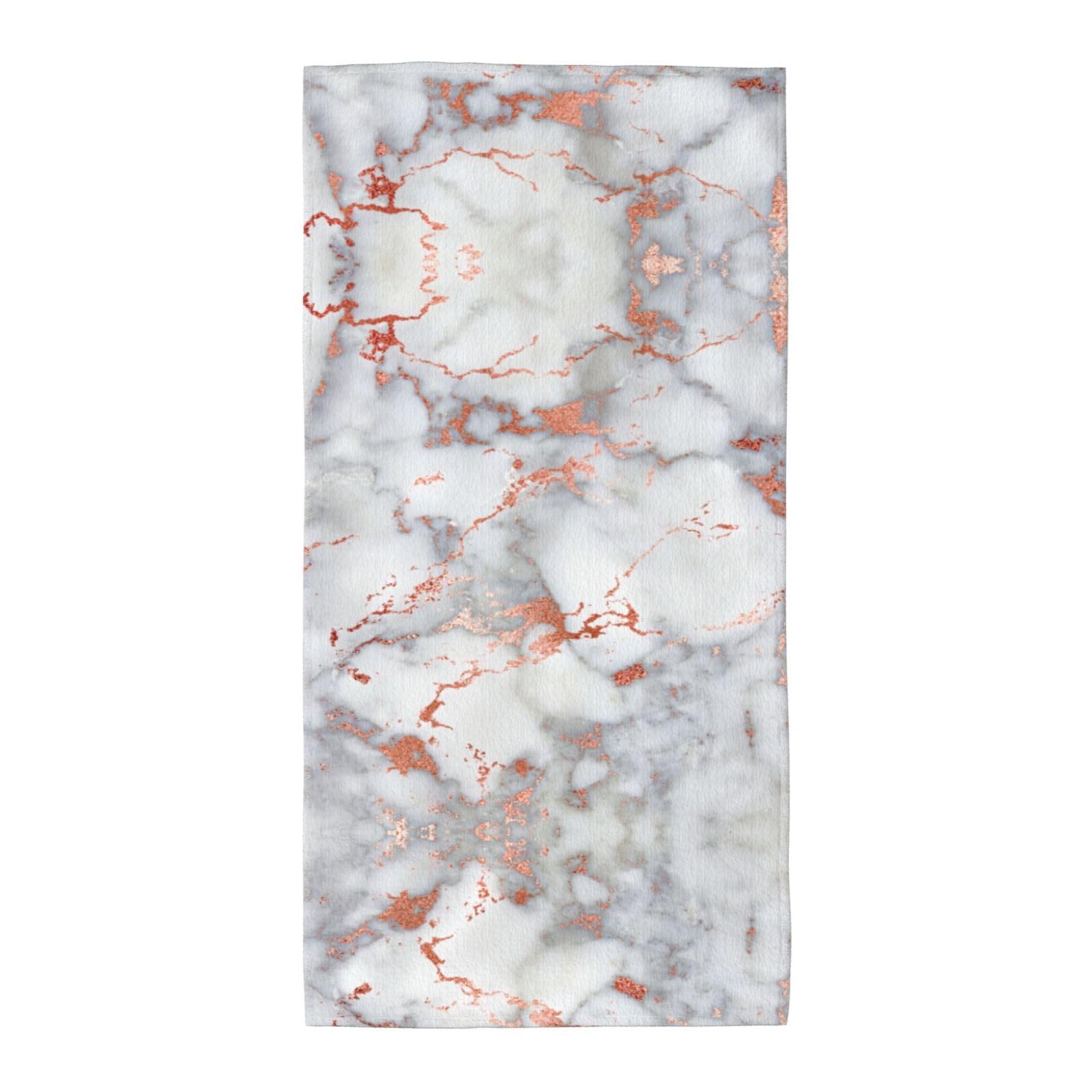 WYCZHY Rose Gold Marble Printed Quick Dry Beach Towel For Camping Travel Vacation