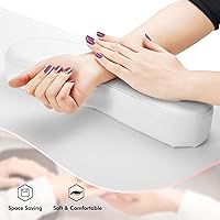 Vista 4 de Artist hand Mesa de uñas, mesa de manicura, estación de mesa Nail Tech, cojín de muñeca, ruedas bloqueables, cajones de almacenamiento de tela