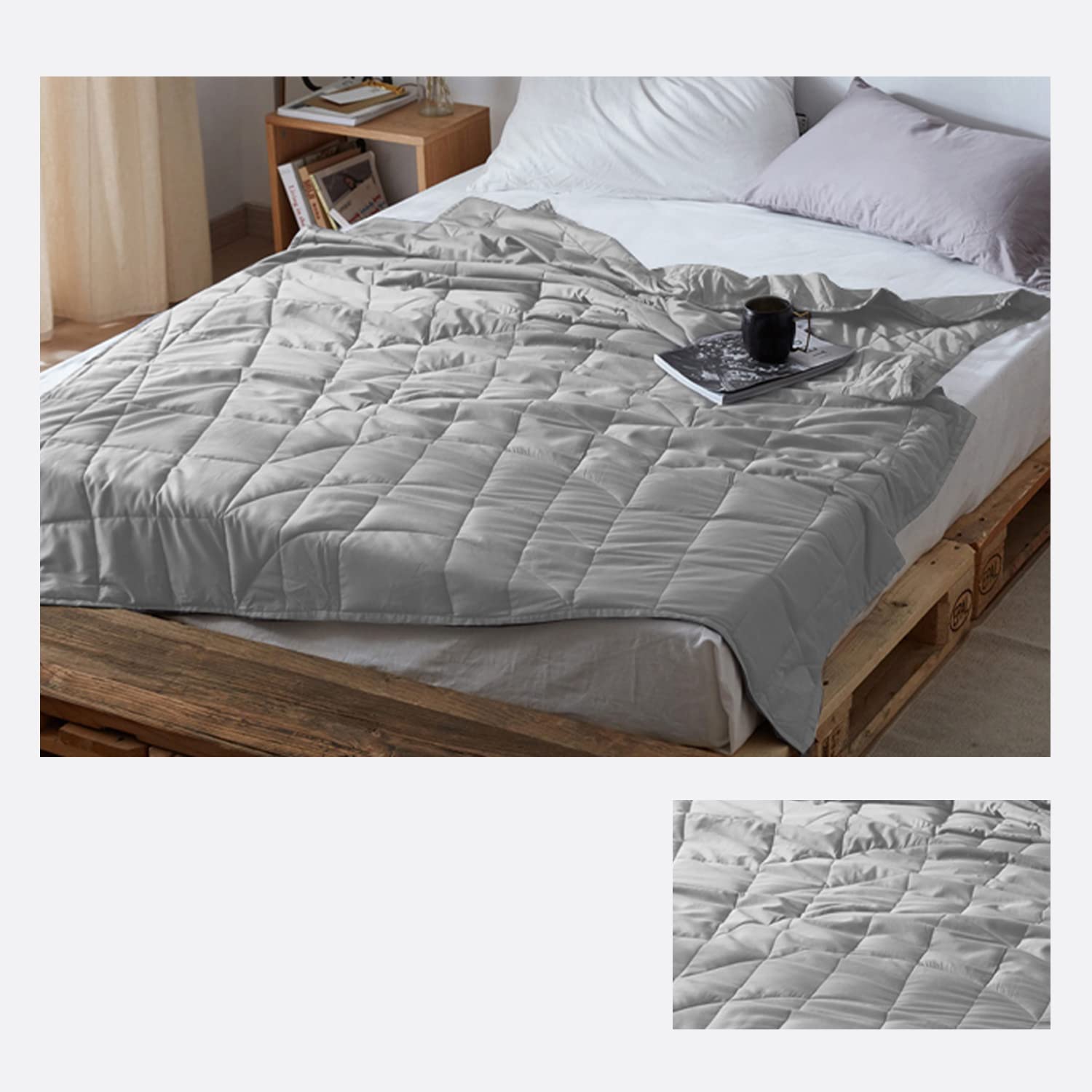 Alivio Weighted Blanket 6kg for Therapy Sensory Anxiety Autism Insomnia Stress Relief (Grey, 125 x 180cm)