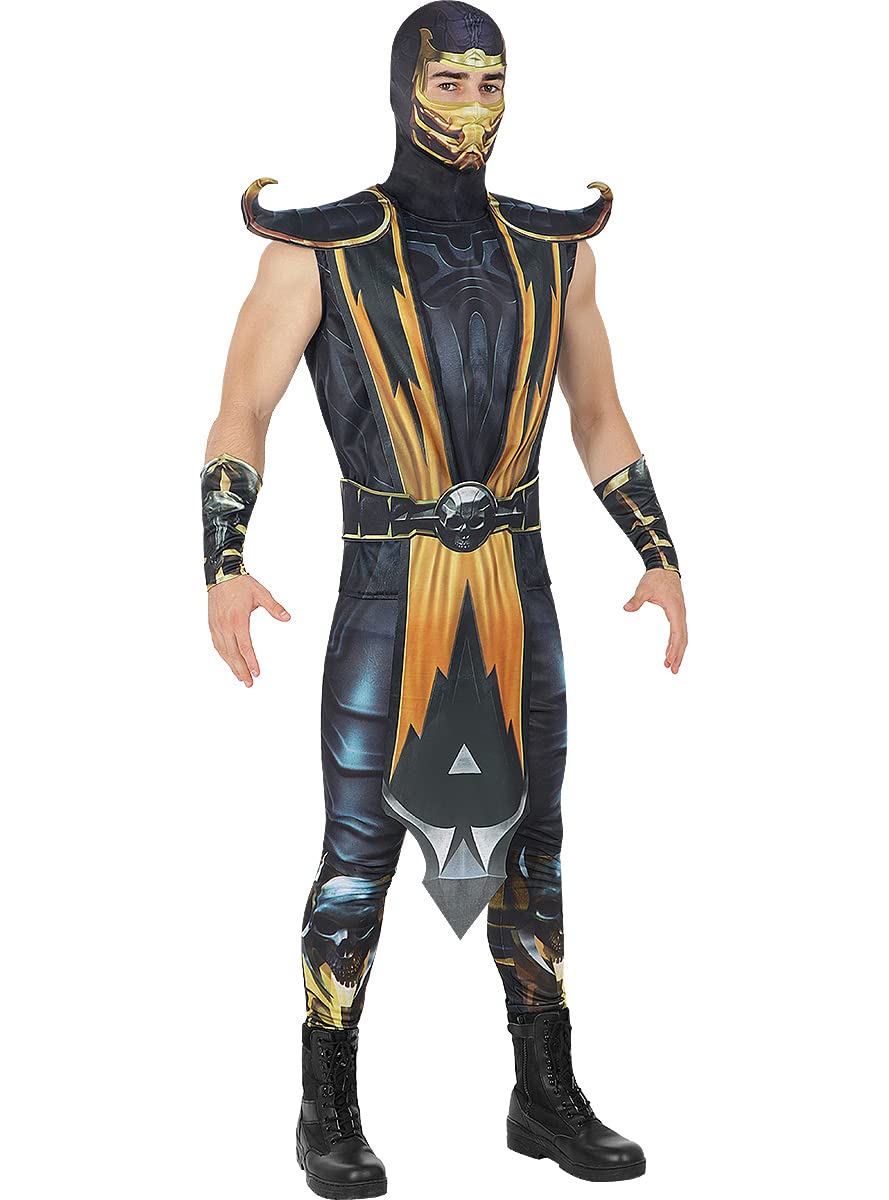 Funidelia | Costume da Scorpion Mortal Kombat per uomo Videogiochi - Costume per Adulto e accessori per Feste, Carnevale e Halloween - Nero