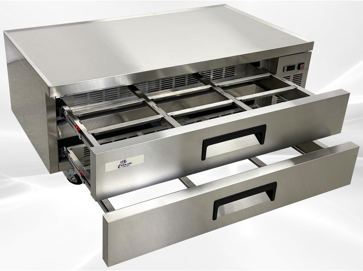 cooler depot Commercial Chef Base 52" Wide 33°-41°F Stainless Steel Refrigerator