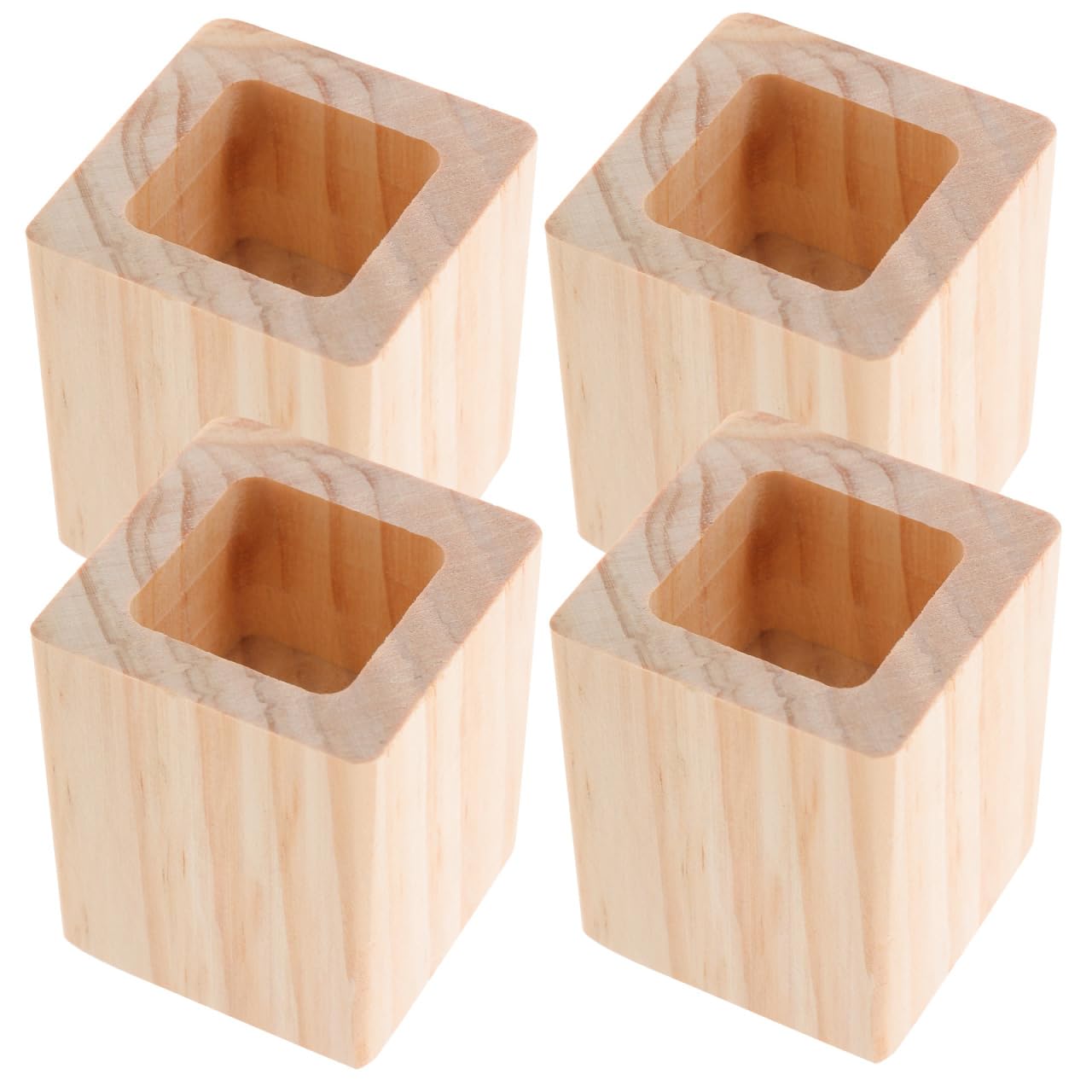 Didiseaon 4pcs Furniture Risers Bed Cube Desk Leg Riser Blocks Solid Wood feet Protectors Height Increase Pads for Sofa Table and Chair Raise Table Height Home Furniture Cups