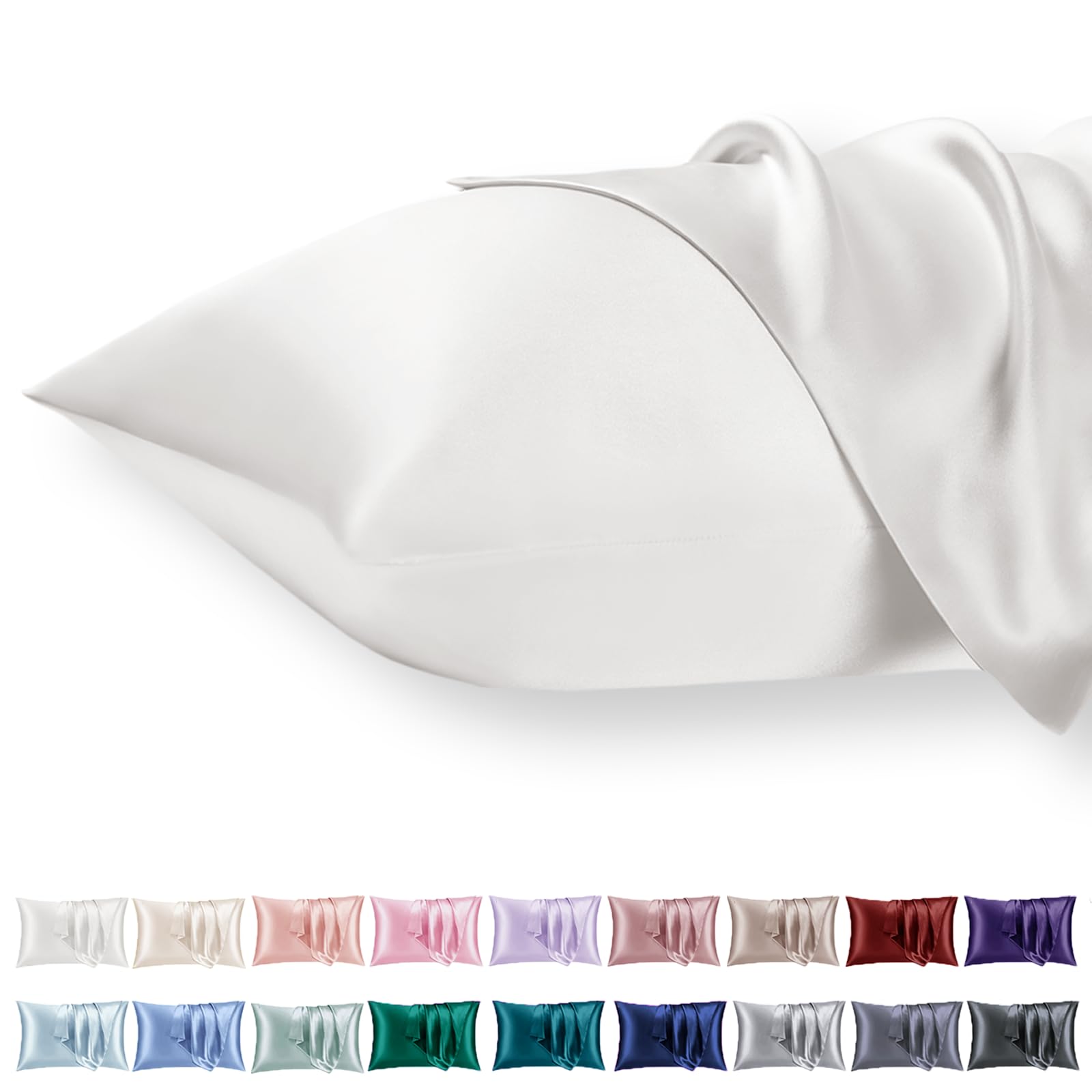 Vielit 2er Set Satin Kissnbezug mit Zip Closure