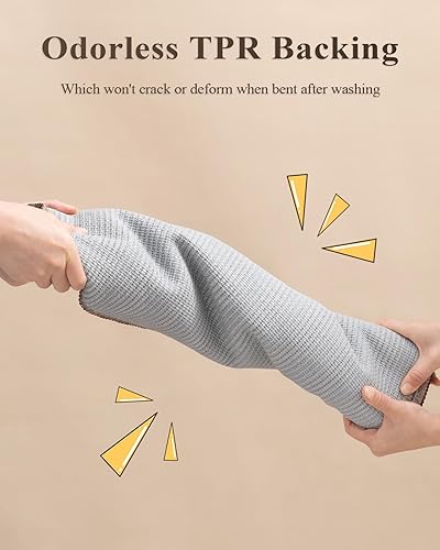 Miniatura 91 de hicorfe Juego de alfombras y tapetes de cocina, alfombra antideslizante de polipropileno súper absorbente, tapete suave y cómodo, lavable para Negro