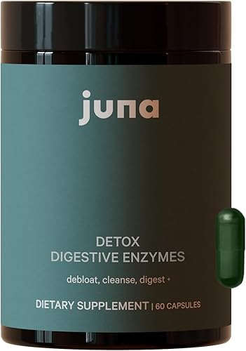 Juna Enzimas digestivas y probióticos desintoxicantes - Alivio de acción rápida para la hinchazón, gases, indigestión y malestar - Promueve una