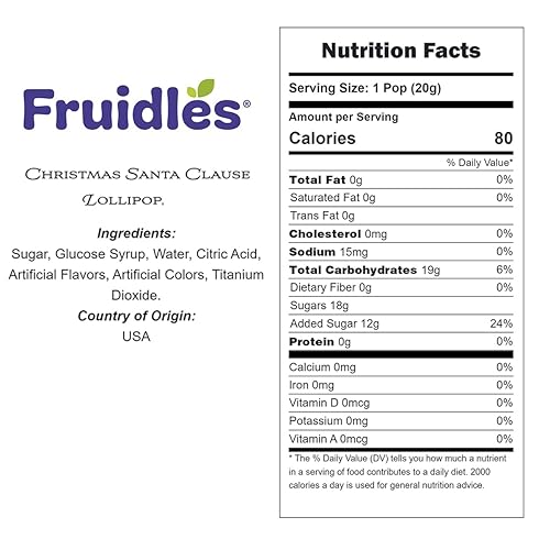Miniatura 2 de Paleta de Papá Noel de Navidad, sabor a fruta mixta, hecha en Brasil, envuelta individualmente, paletas de 0.53 oz, aprox. 30 libras (media libra)