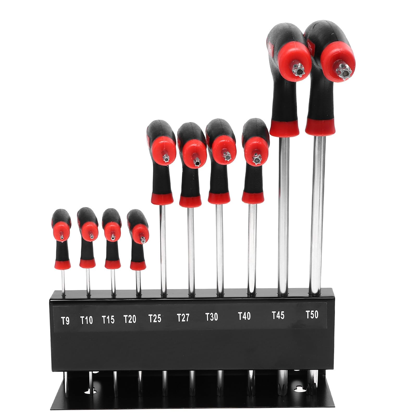 SHINEOFI Set di 10 Chiavi a Brugola con Impugnatura a T in Acciaio Cromo-vanadio con Supporto Pratico e Design Unico per Utensili di Officina ad Alta Durezza