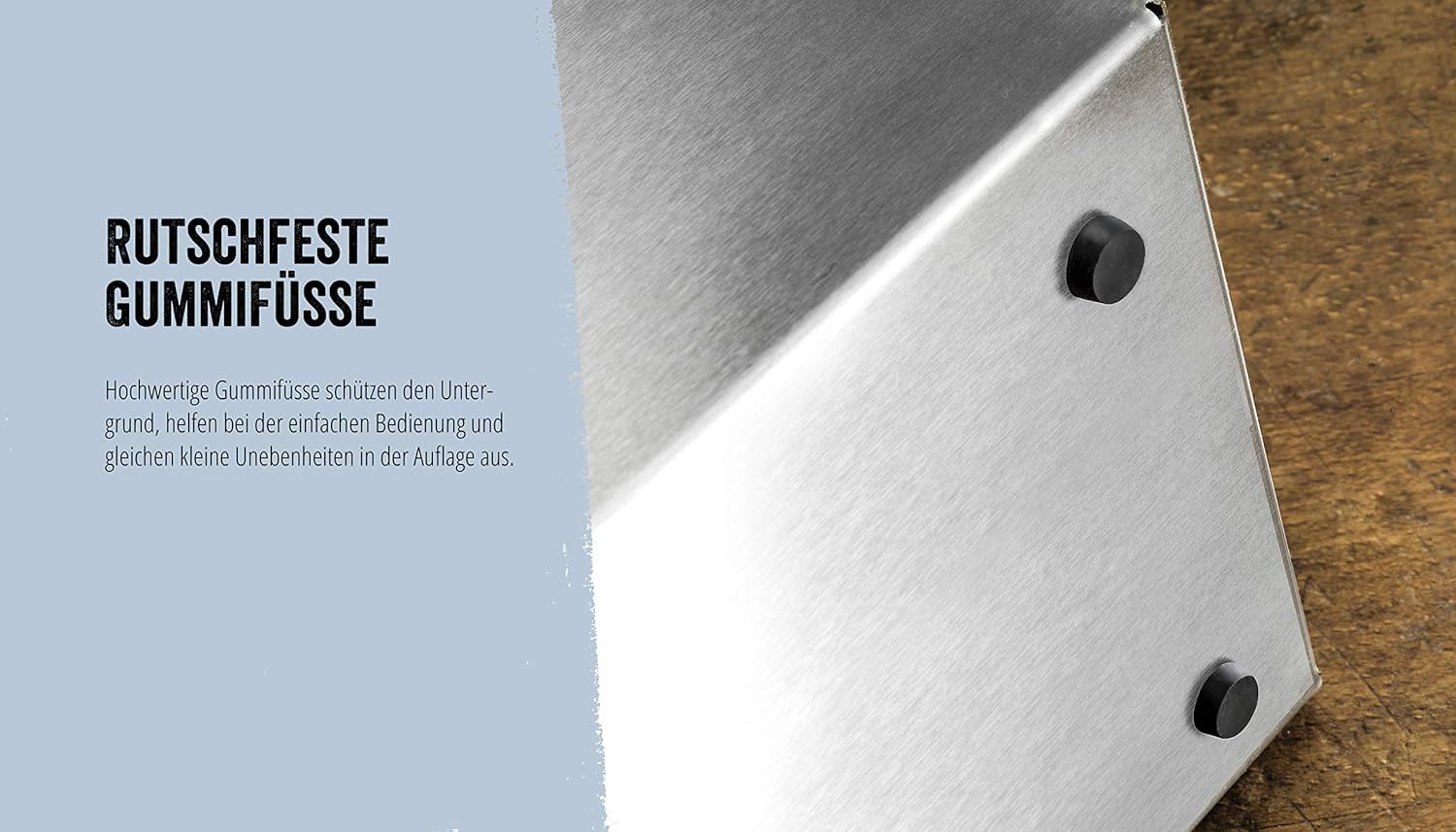 Dispenser jet-cut in inox 45 cm per pellicola, incluso un rotolo da 45 cm x 500 m Jet-Cut.