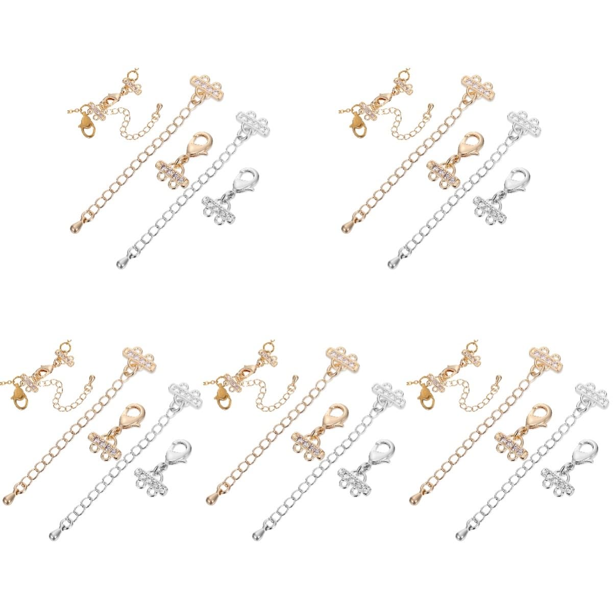 Tofficu 5 Juegos Extensor De Pulsera Cierre Broche De Langosta Broches De Langosta Semental Sujetadores Garra Gancho Hacer Joyas Anillos De Salto Abrazaderas De Bricolaje Cobre 10 Uds * 5