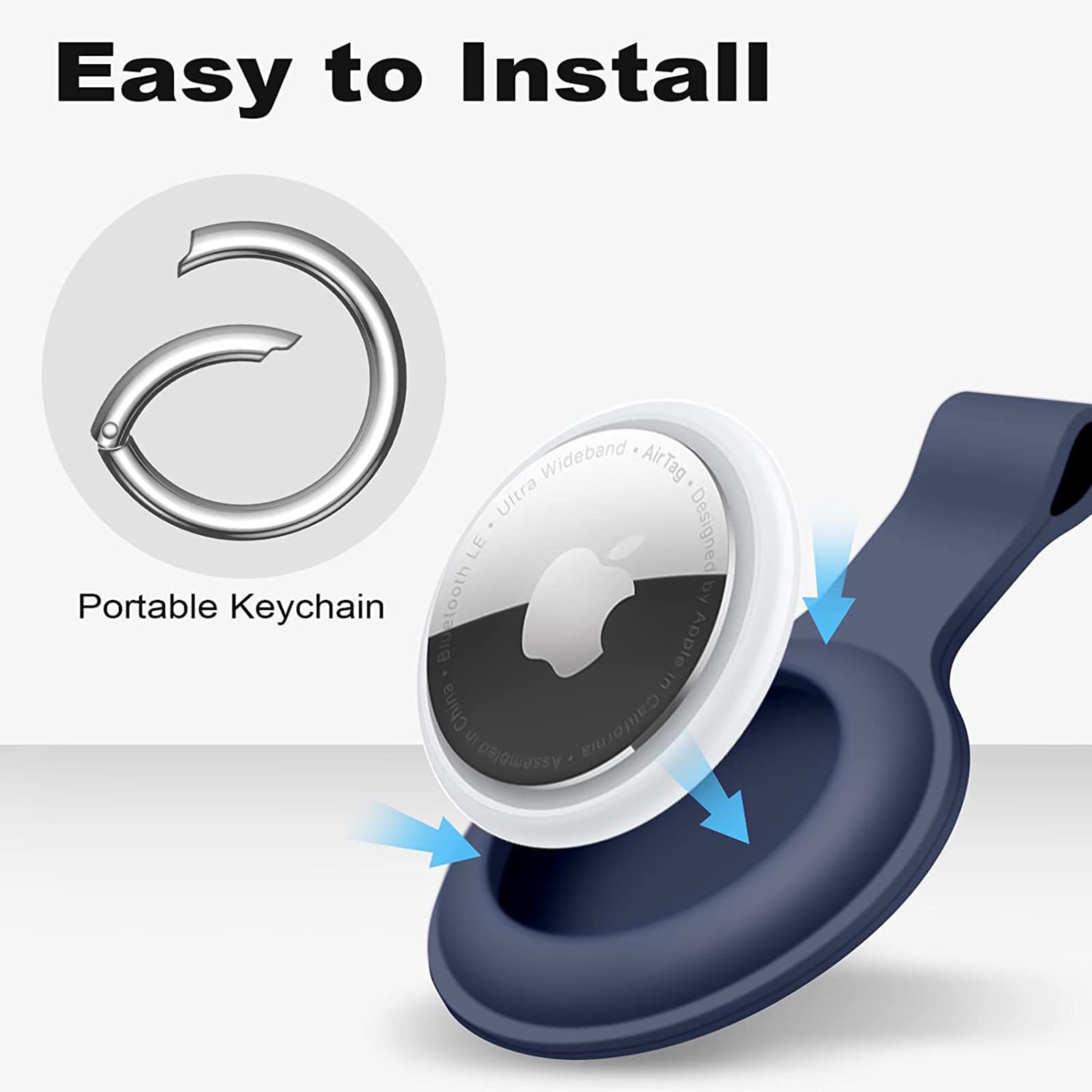 AirTag Holder Keychain,Apple Airtag Case, Compatible with Apple AirTag – 4-Pack Case for Pet, Luggage, Key, and Backpack Item Finder