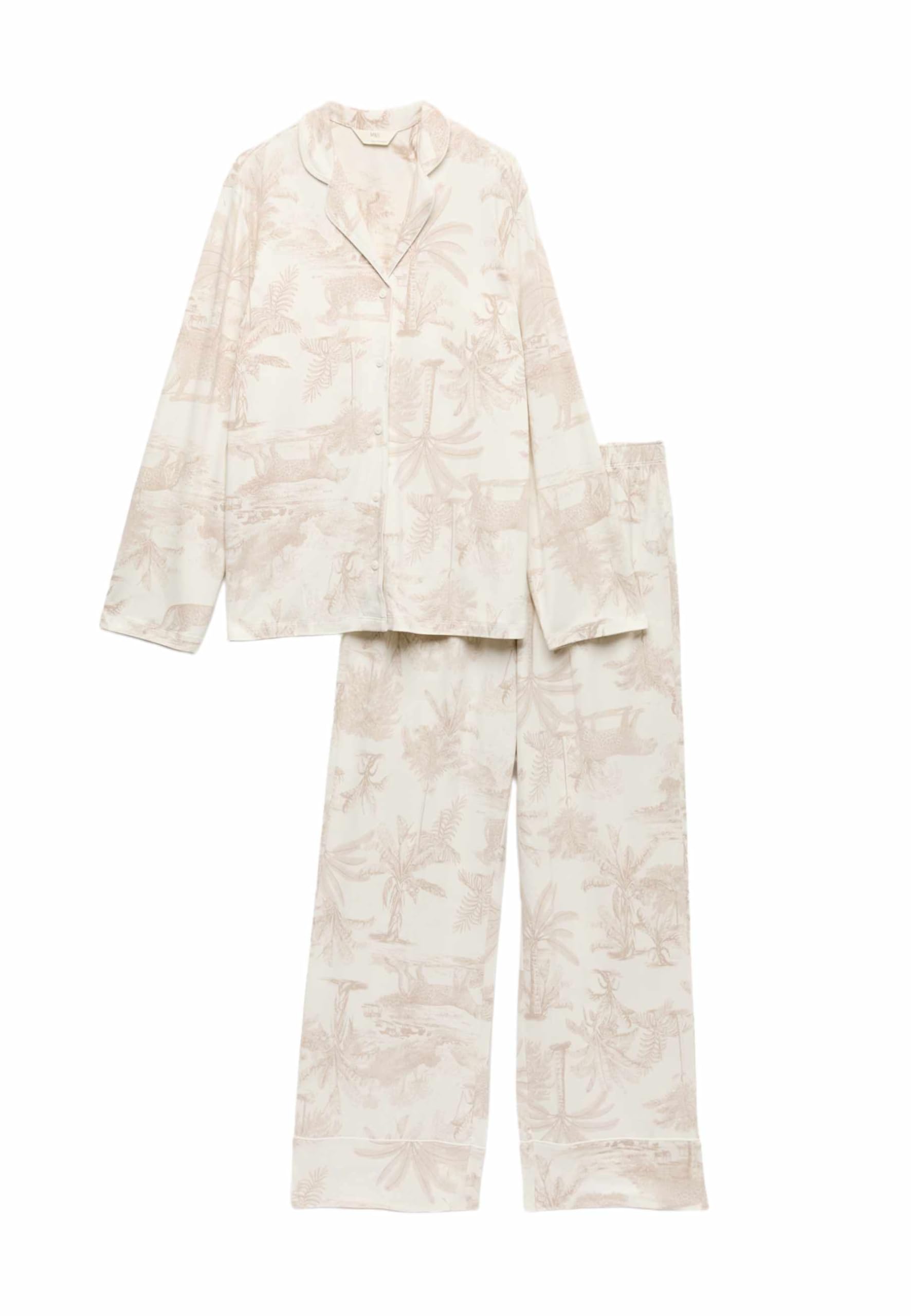 Marks & Spencer Damen Schlafanzug Regular | Ärmellänge: Cap-Ärmel, Rundhalsausschnitt, Zum Reinschlüpfen, Leicht