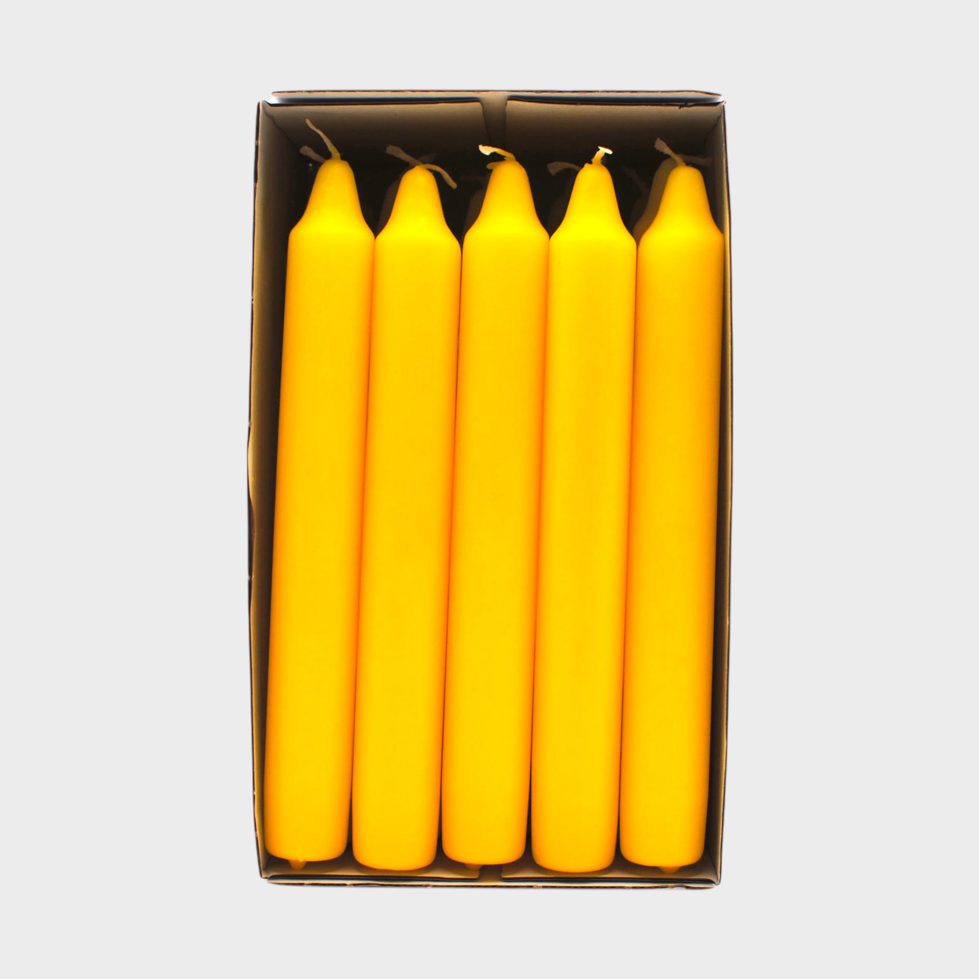 Foglish Home & Garden Unscented Taper Candles, 18 x 2 cm, Yellow, Pack of 25, Traditional Style