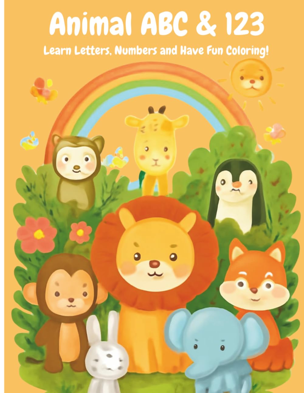 Animal ABC & 123: Learn Letters, Numbers & Have Fun Coloring!