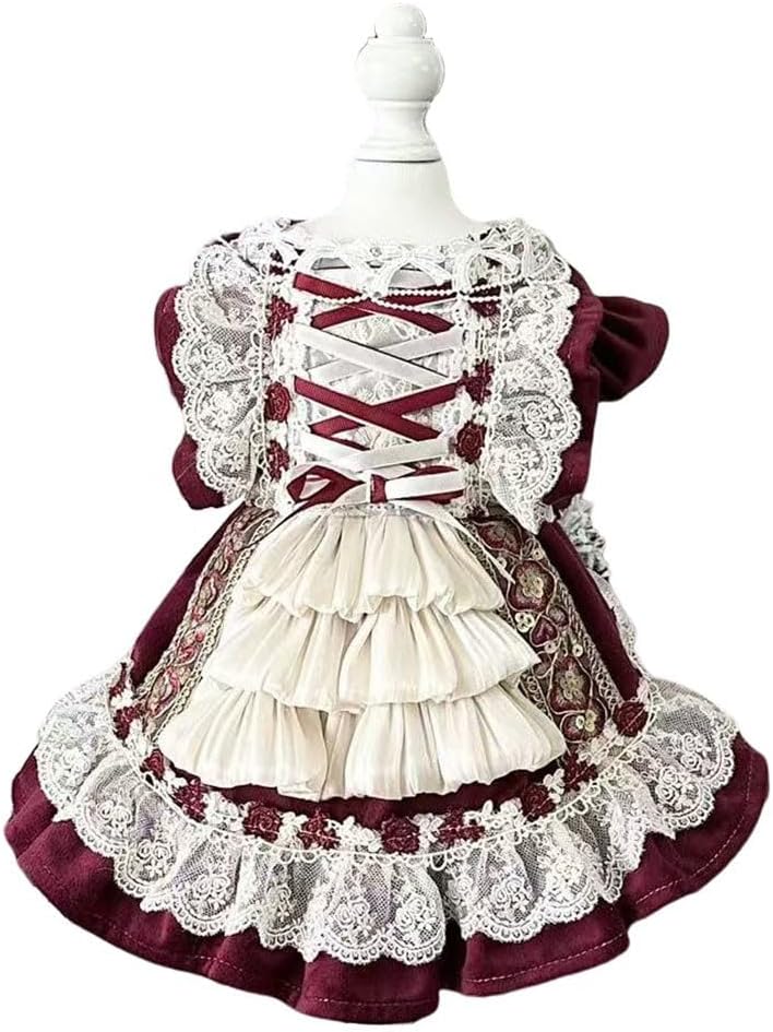 Fashion Sweet Puppy Dog Lace Princess Tailored Dress for Mini and Petite Dog B-WineRed Small Small B-winered - Image 1 of 4