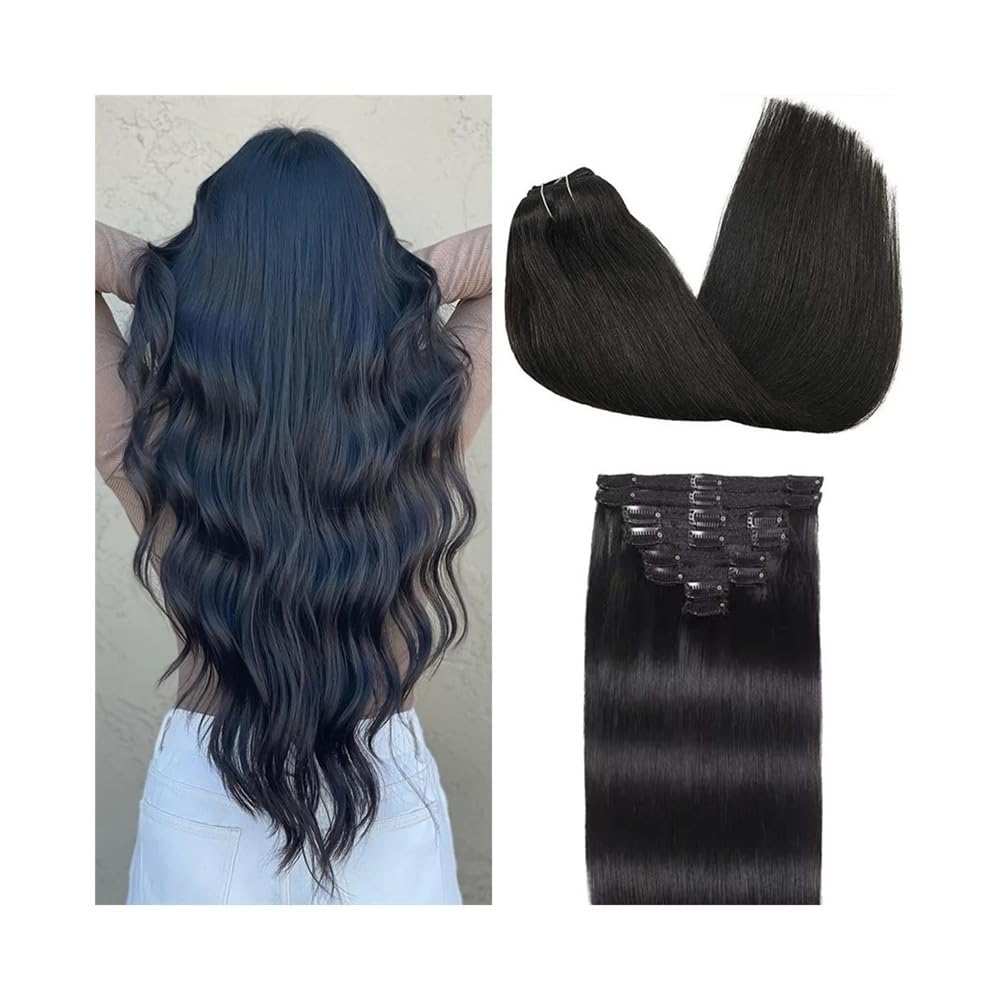 Modne doczepiane włosy 8 doczepiane prawdziwe ludzkie włosy podwójne pasmo 100 do 60 cm długie proste brazylijski Remy naturalny kolor 100 g/zestaw miękkie (16 cali 120 g)