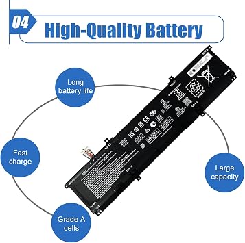 FZ06XL Laptop Battery 83Wh Replacement for HP Spectre x360 2-in-1 Envy 16-h0011TX 16-f0035nr 16-h0006TX 16 h0112nr 16-h0795ng 16-h0018TX 16-f1075ng Series FZ06083XL M48025-005 M47636-2C1 M47636-2D1