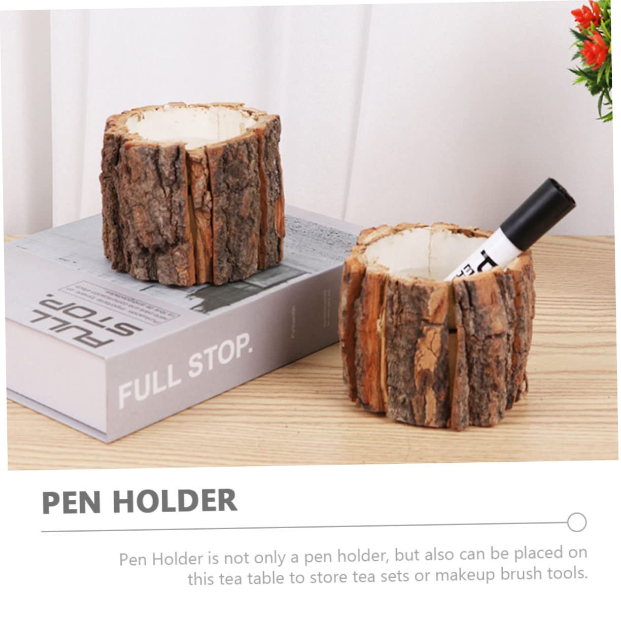 HOMSFOU 3 Piezas Portalápices De Madera Organizador De Escritorio Para Bolígrafos Contenedor De Estilo Sencillo Hogar Portalápices Prácticos Para Oficina