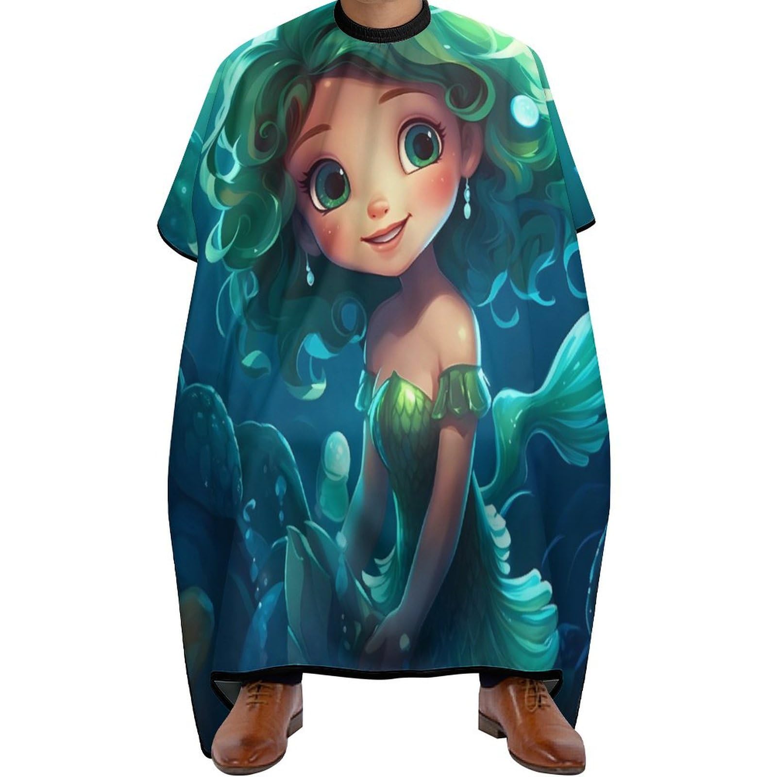 Mermaid Hair Cutting Cape for Men Women Waterproof Barber Cape Adjustable Salon Haircut Capes