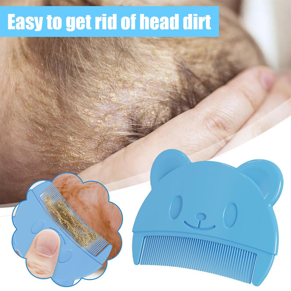 Set di 2 Pettini per Neonati in Blu - Pettini e Spazzole in Silicone per il Massaggio del Cuoio Capelluto - Ideali per i Piccoli Bambini