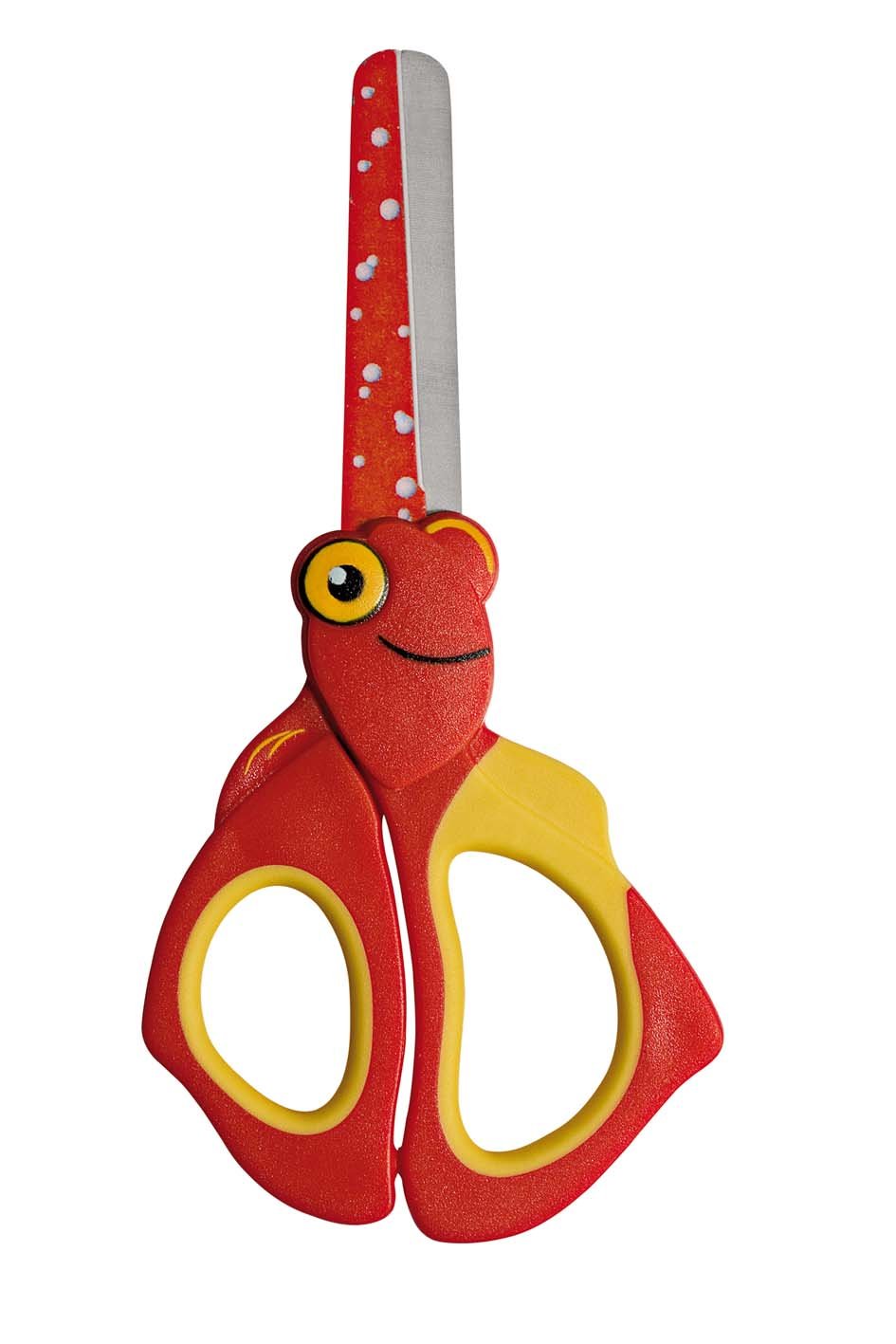 Wedo 736001 Nemo Children Scissors Craft Scissors Stainless Steel Blunt Tips Soft Griffeinlagen, 13 cm, Red/Yellow