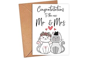 Cute Mr. and Mrs. Cat Congratulations Wedding Card