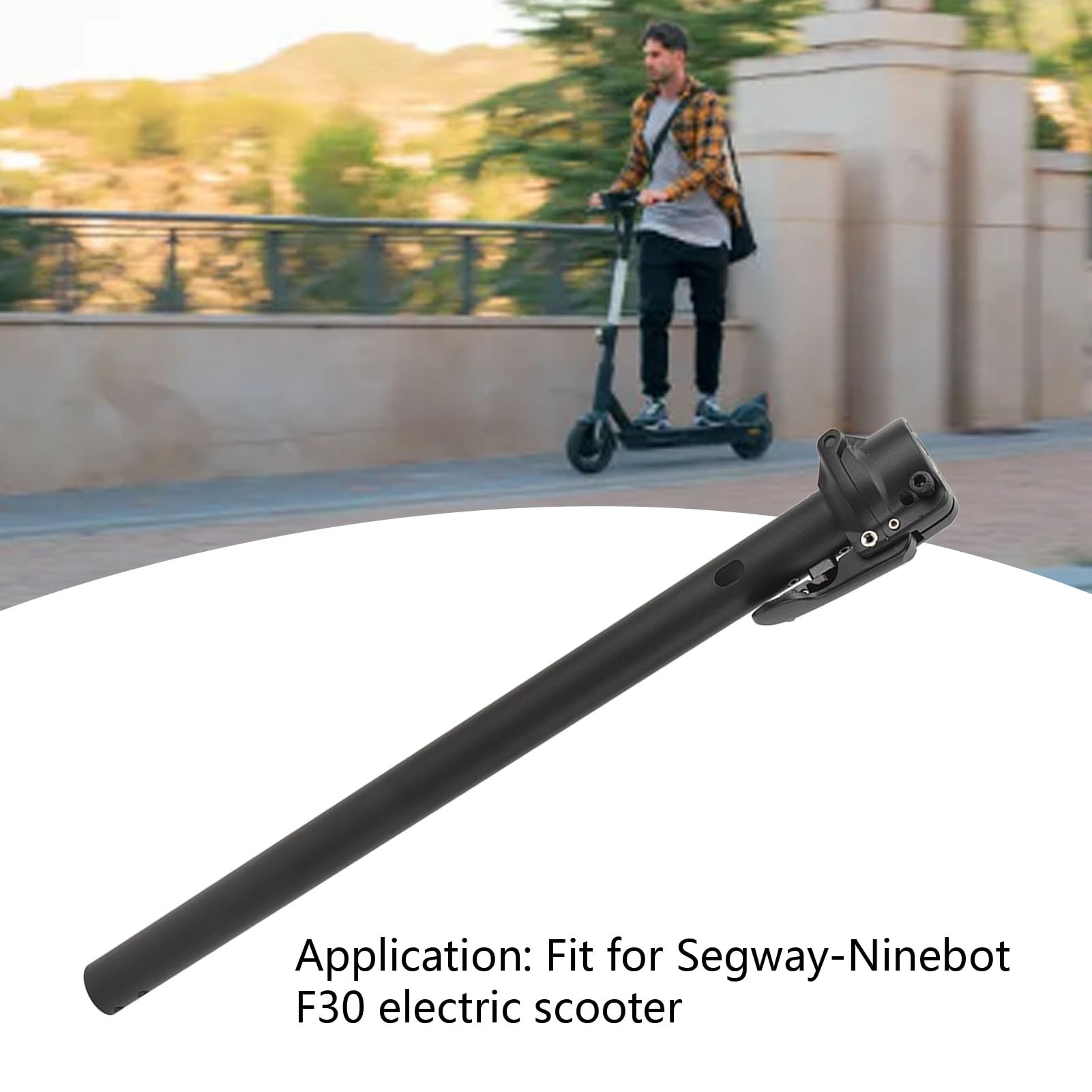 Bâton pliable pour trottinette électrique, béquille réglable en alliage d'aluminium haute résistance, support antidérapant noir pour trottinette