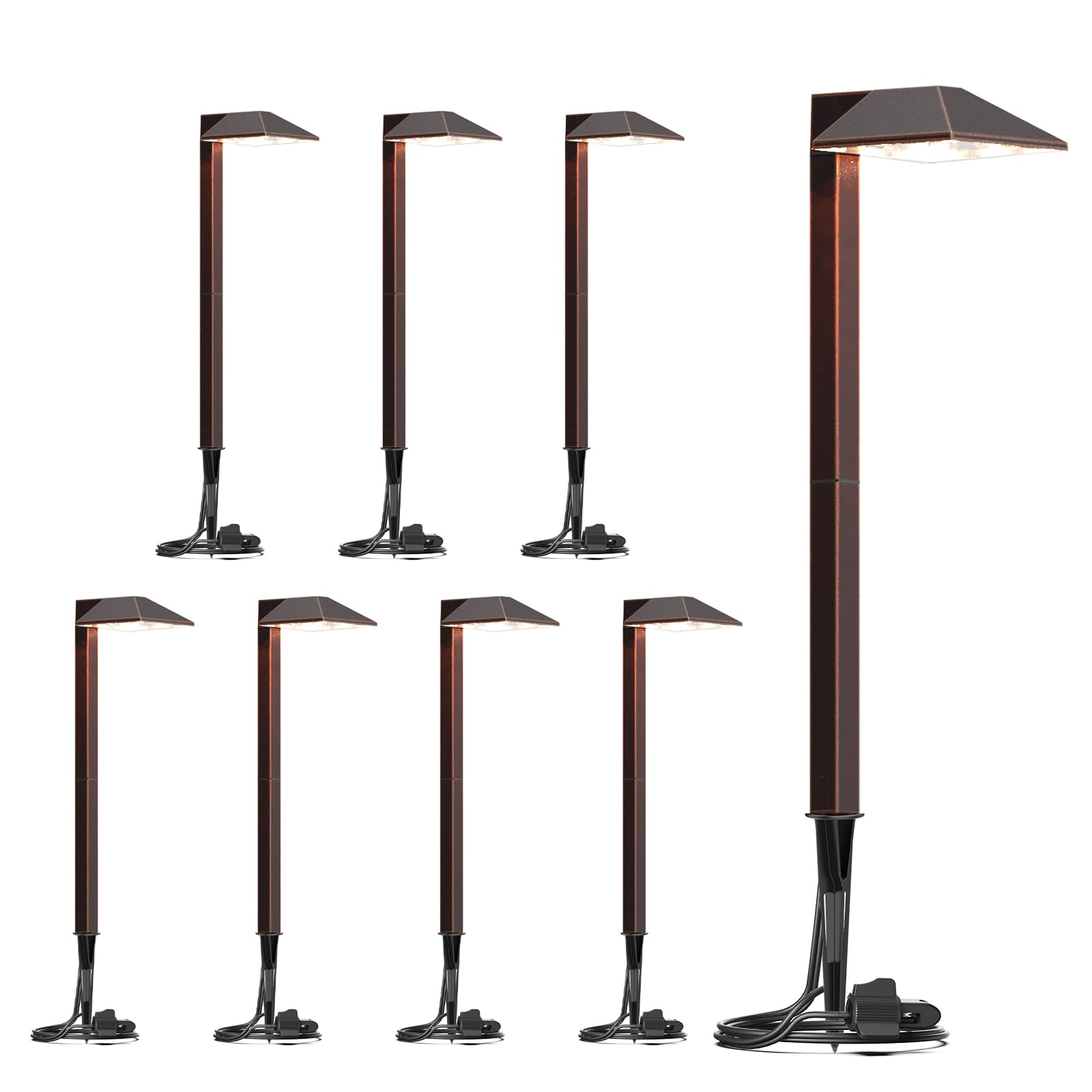 Buy GOODSMANN Low Voltage Pathway Lights 8PK Outdoor Metal Landscape Lighting Kit 12V AC 0.7W