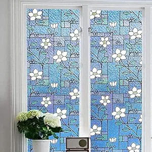 ACE INTERIOR 3D Window Films for Glass Privacy Frosted Window Glass Film Self Adhesive Decorative Window Sticker Home Office Glass Stickers -Doors/Bathroom/Living Room-Sparkle (2 x 12 Feet)