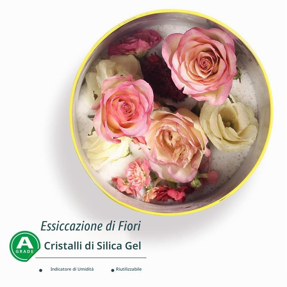 Cristallo di silice per l'essiccazione dei Fiori 2 libbre Cristalli Fini < 1 mm Riutilizzabile