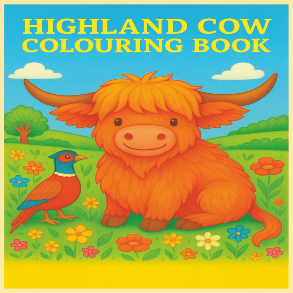 Highland Cow Colouring Book: For mindful colouring